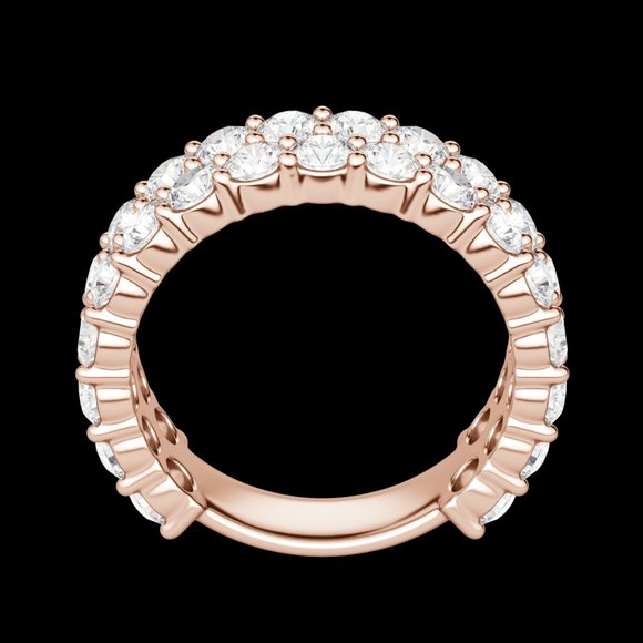 Round Cut Pavé Semi-Eternity Band (1 1/4 Tcw), Lab Grown Diamonds - Picture 8 of 9
